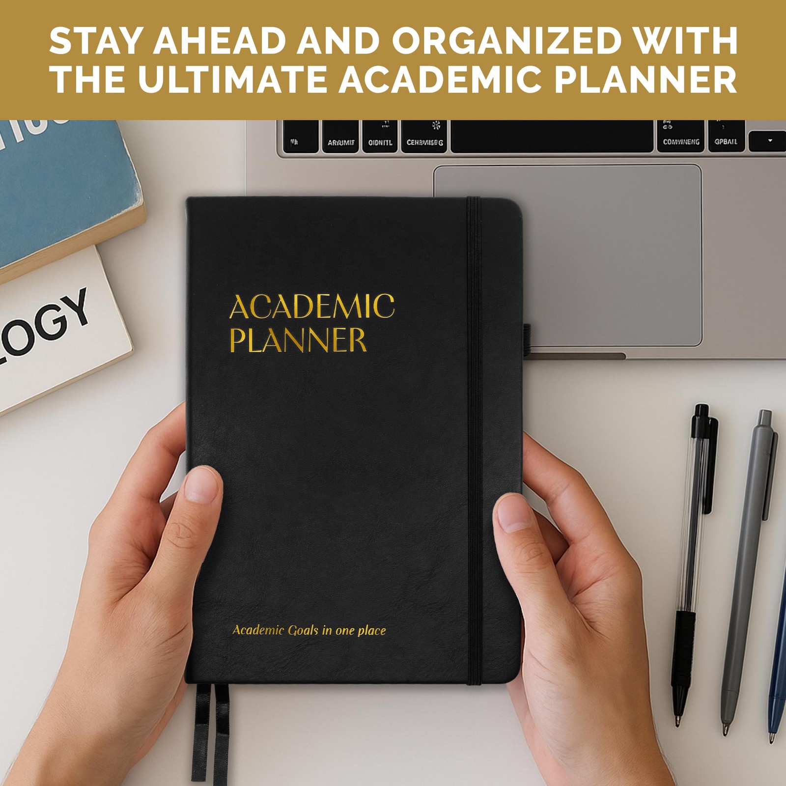 Decorably 240 Pages Gold Foil Monthly & Weekly Undated College Student Planne…
