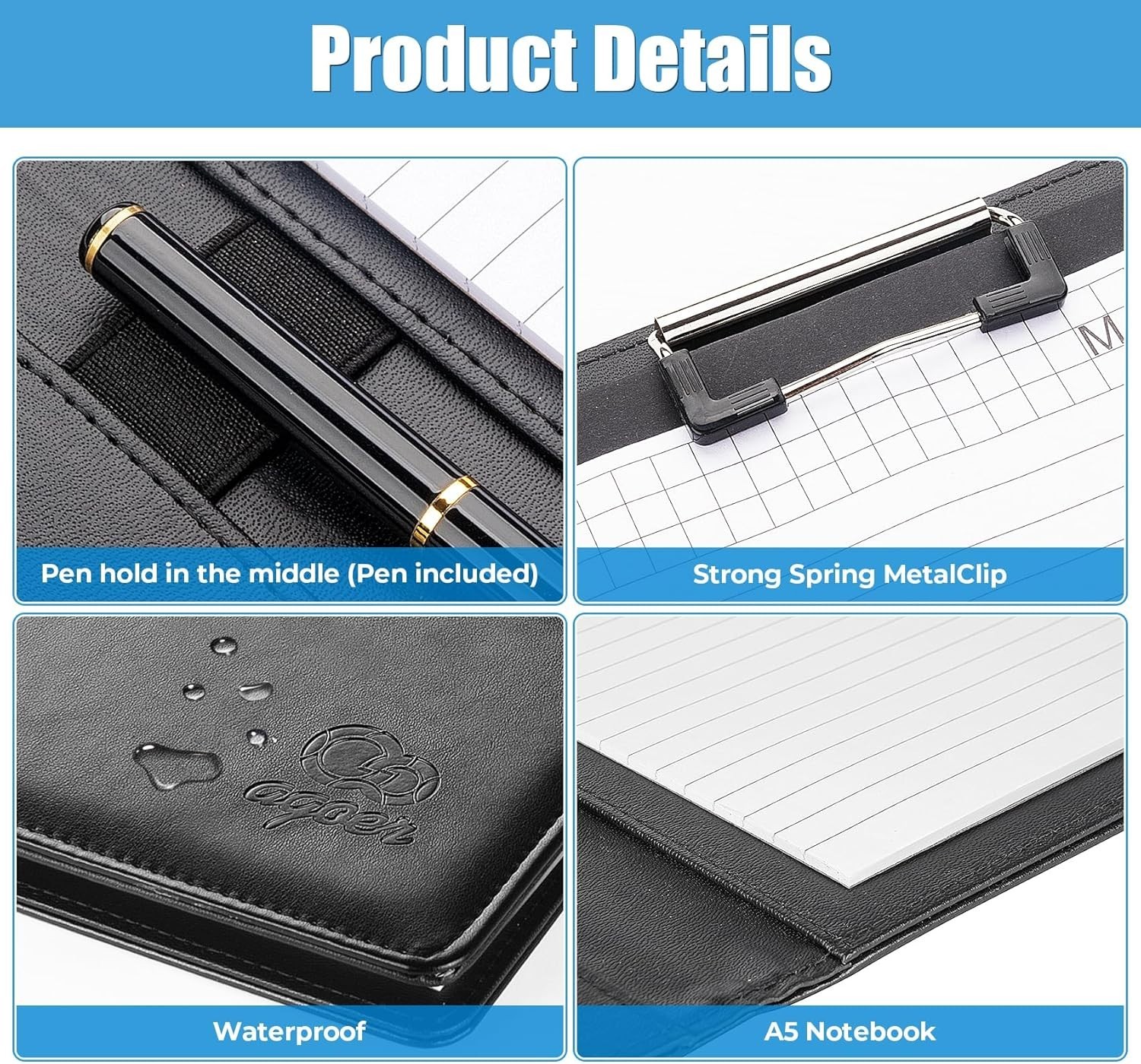 Professional A5 Document Organizer with Sticky Tabs & Pen – Ideal for Interviews