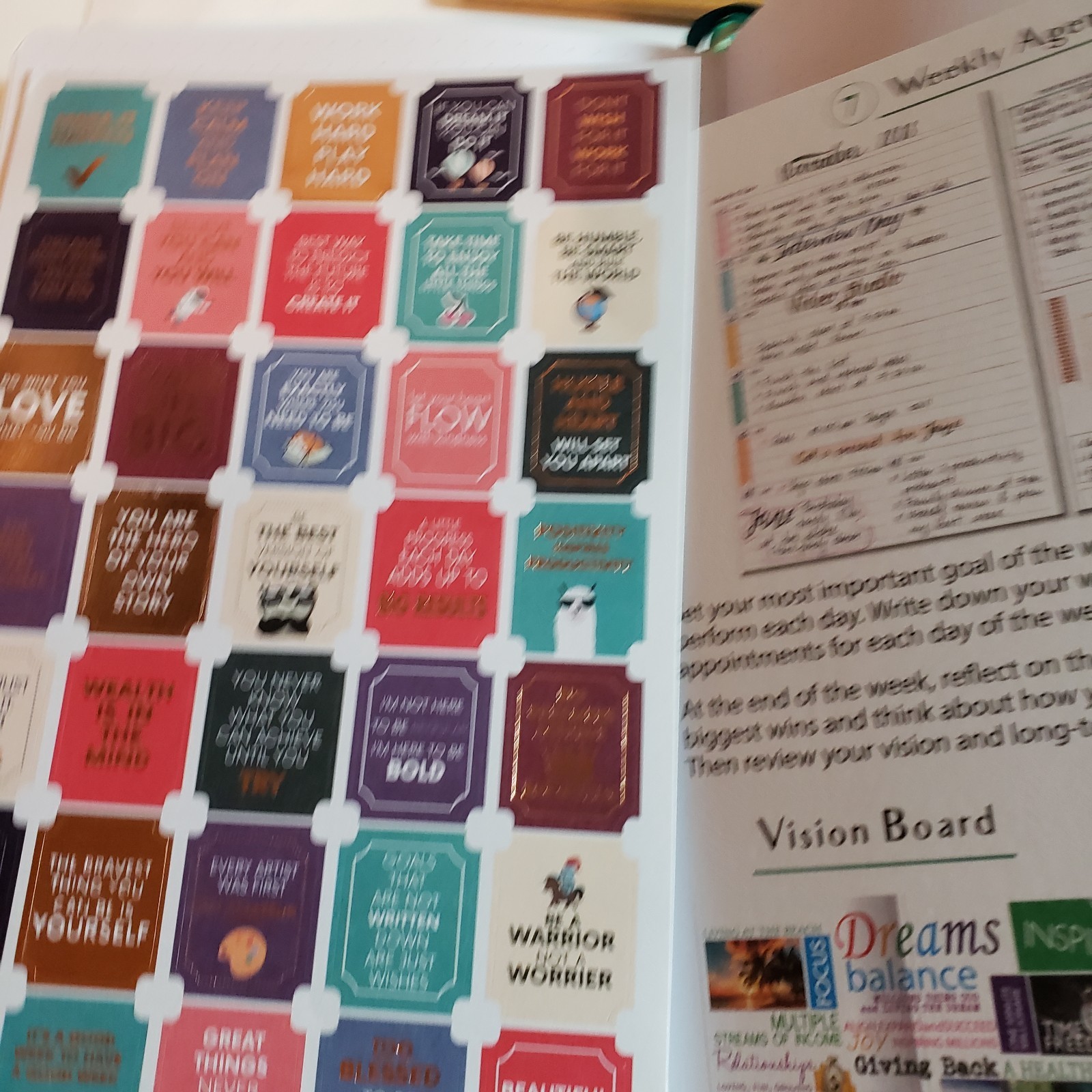Legend Planner Weekly Monthly Notebook Journal Stickers Goals Teal Aquamarine