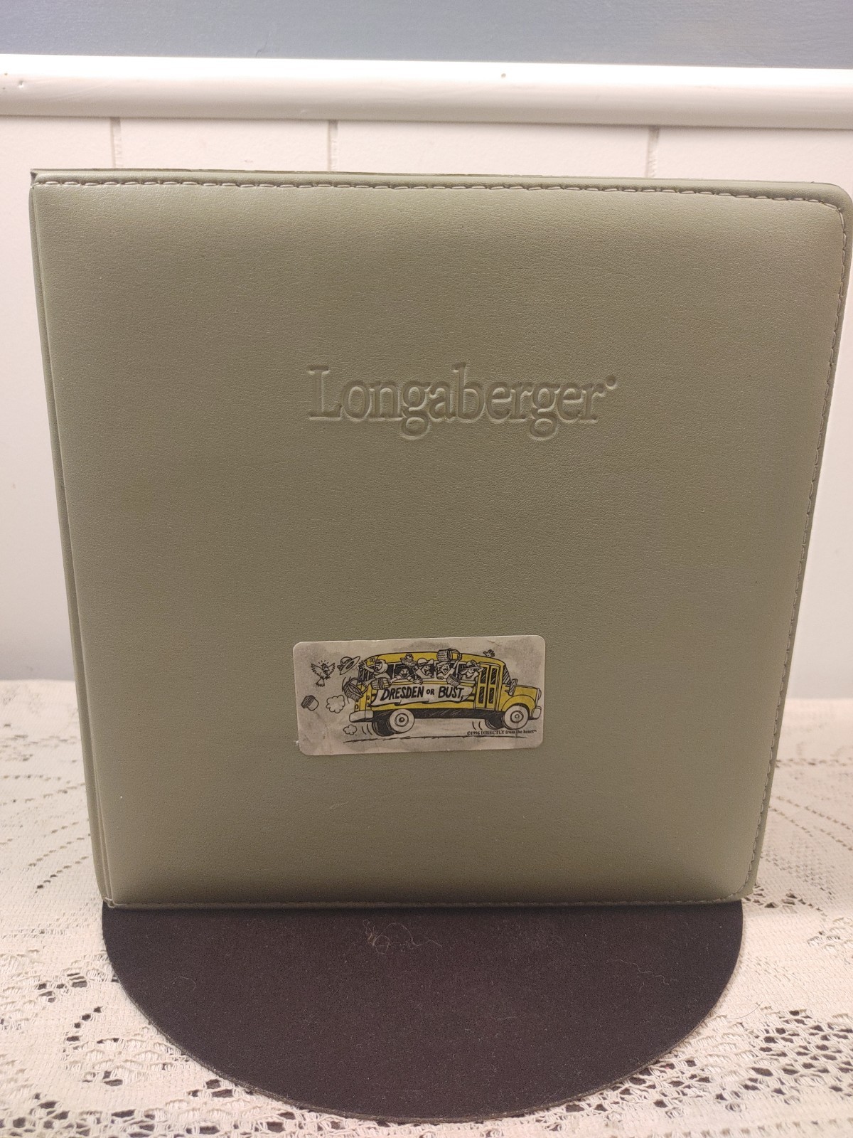 Vintage Longaberger 7-Ring Business Planner Binder Organizer Portfolio (Green)