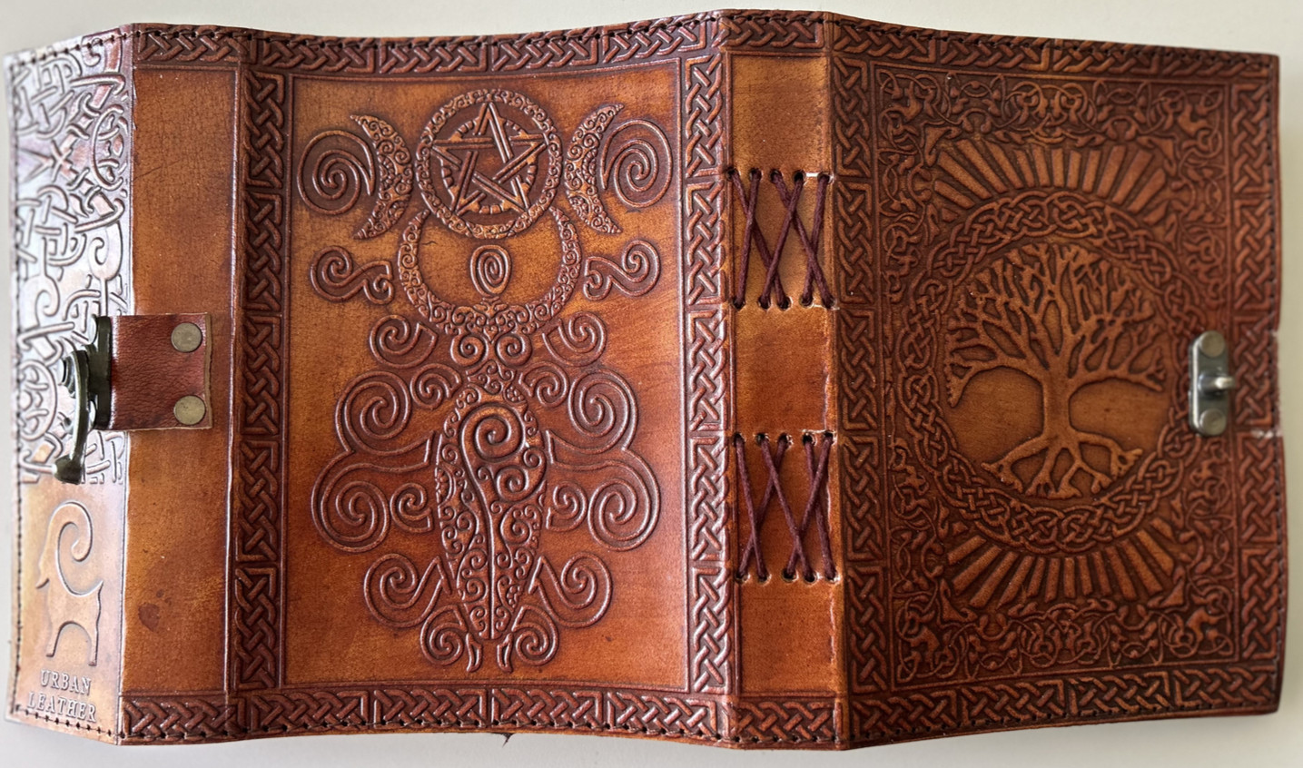 2-Pack Handcrafted Genuine Leather Diary Journal Notebook Motif Design 110 Page