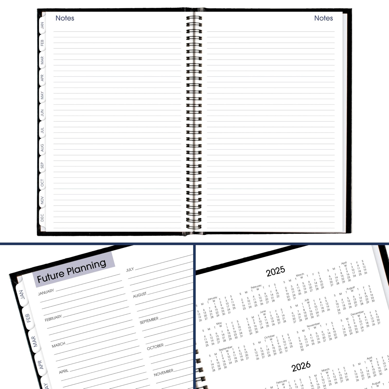 2026 Planner, Monthly, 8″ x 11-3/4″, Large, Hardcover, DayMinder, Black (G470…