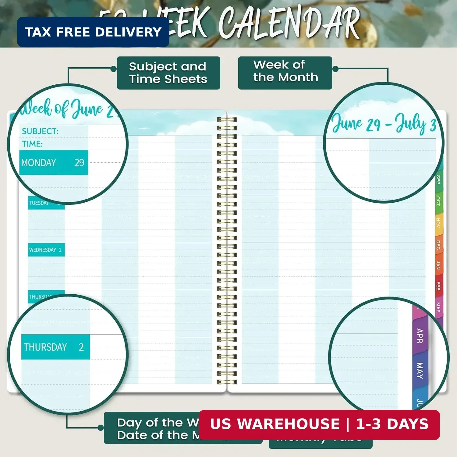 Teacher Planner 2026-2027 – Teacher Lesson Planner, July 2026 – June 2027, 8.5″