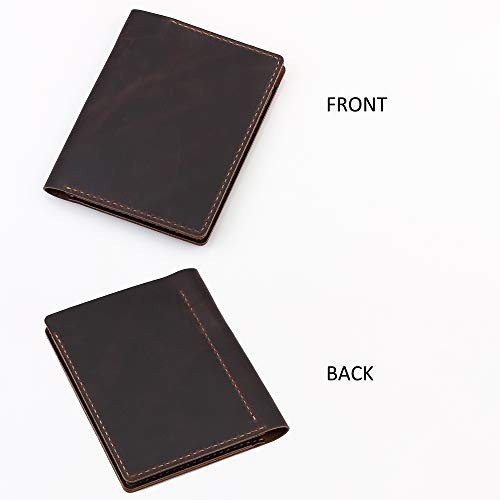 Leather Notebook Cover for 4” x 6” Notepad, Spiral Top Bound, Pen Holder – Cof