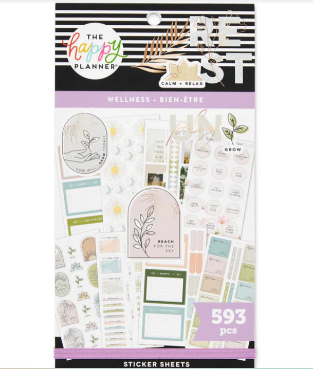 The Happy Planner Nature of Wellness 593 Pcs Sticker Sheets