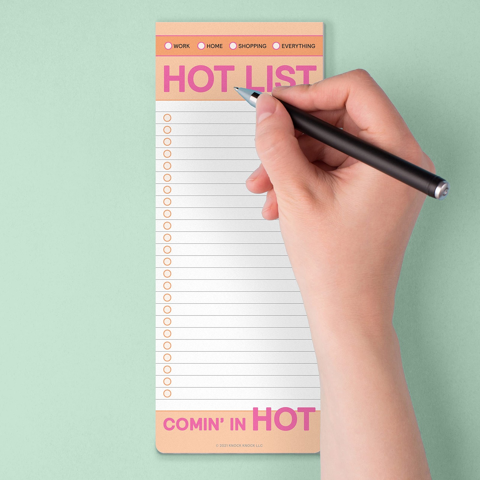 Knock Knock 1-Count Hot List Make-a-List Pad – Agenda Planner Pad & To Do Pads,