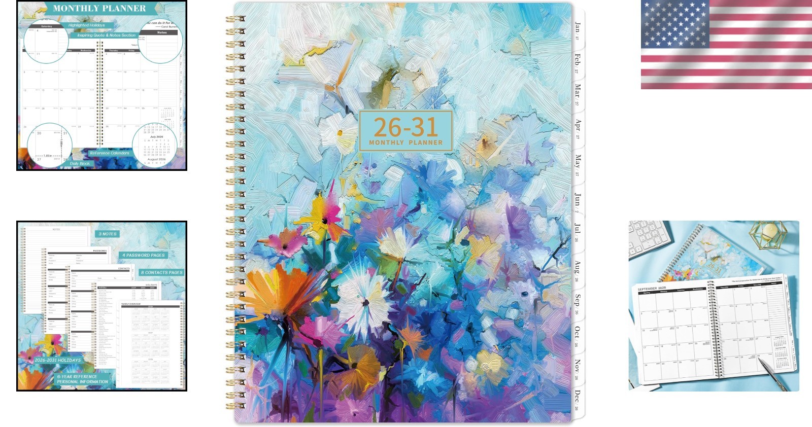 Monthly Planner 2026-2031 – Twin-Wire Binding