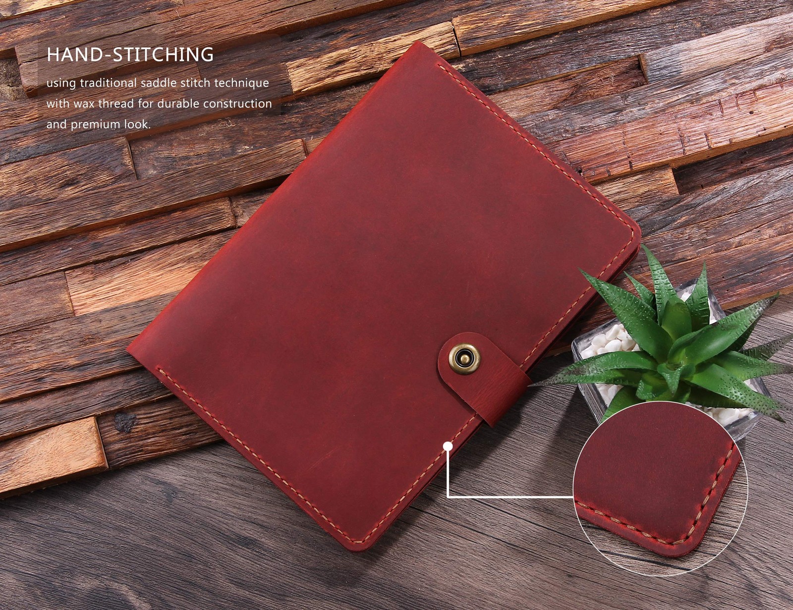 Leather Folio Cover Compatible with Rocketbook Executive Size 6″x8.8″, Handma…