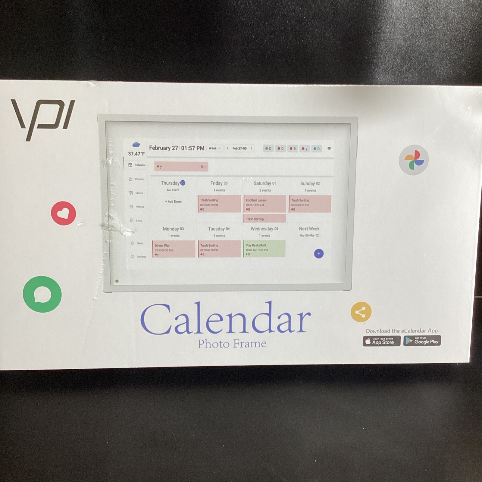 10.1″ Smart Digital Calendar WiFi Planner, Touchscreen w/ Photo Frame (white)