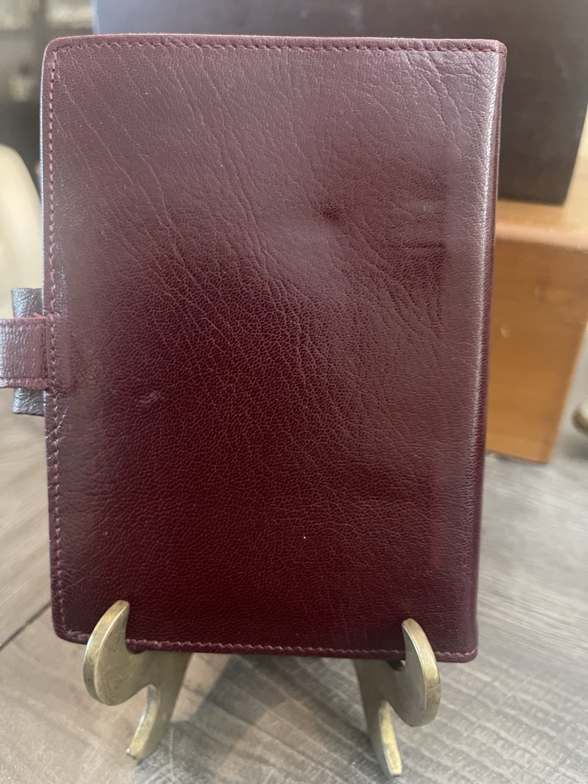 Filofax 1996 Pocket 4-Ring Snap Strap Closure Real Kid Leather Made In England