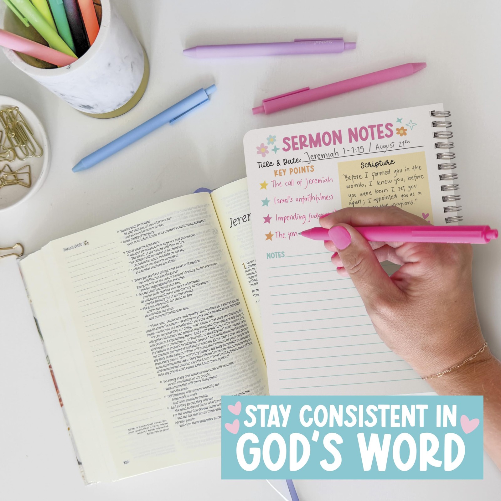 Guided Bible Study Journal for Women – 6 x 8 inches, Beige
