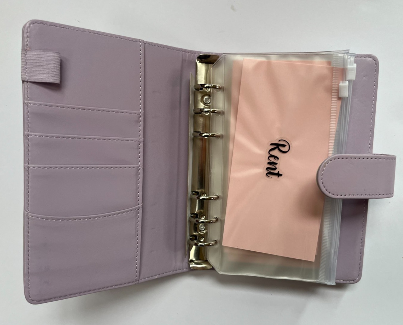 Lavendar budget binder, cash envelope system planner, savings and budget planner