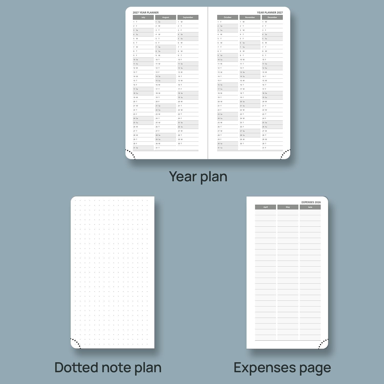 POPRUN Pocket Planner 2025-2026 (Slim Size 3.5” x 6.5”) 17 Months Academic Cal