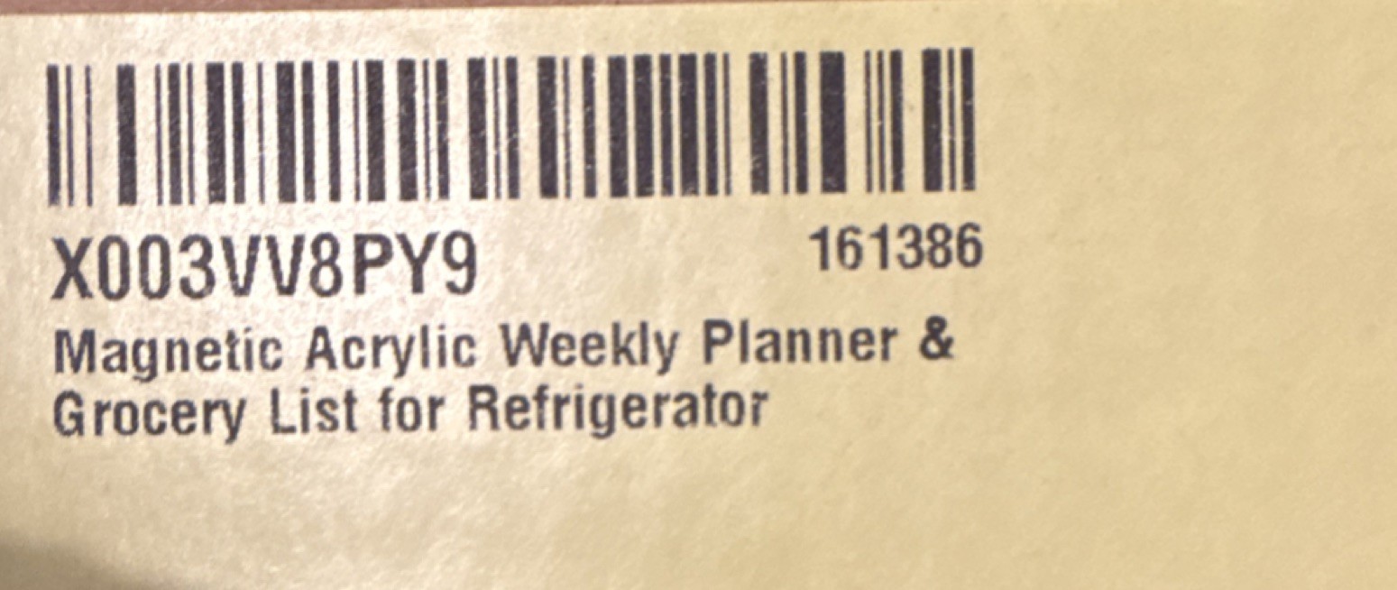 KLAYDECO Magnetic Acrylic Weekly Planner & Grocery List for Refrigerator