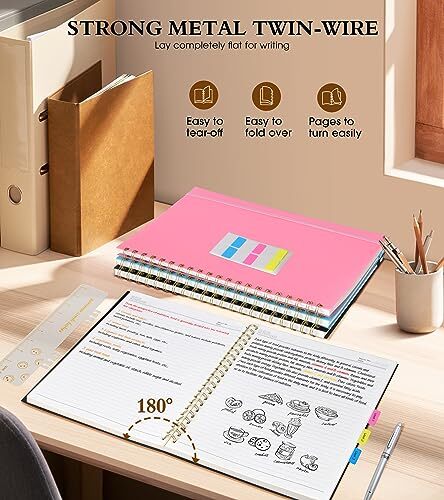 Spiral Notebook Journal 8.5” x 11”, A4 Large Notebooks for Women Men, College