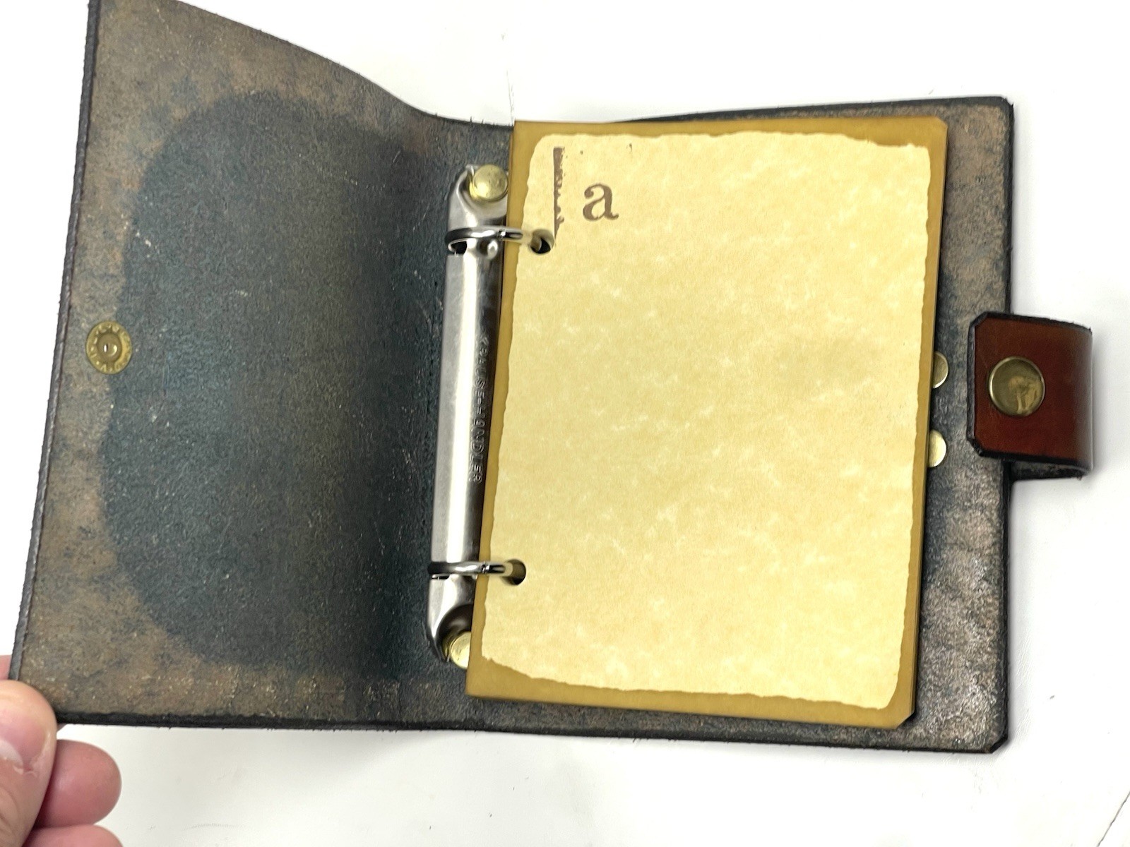 Handcrafted Genuine Leather Bound Journal Leaf Border Paper 50 Pages