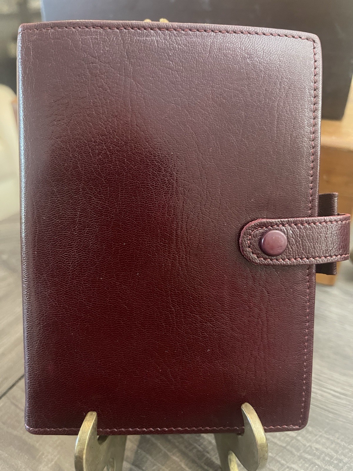 Filofax 1996 Pocket 4-Ring Snap Strap Closure Real Kid Leather Made In England