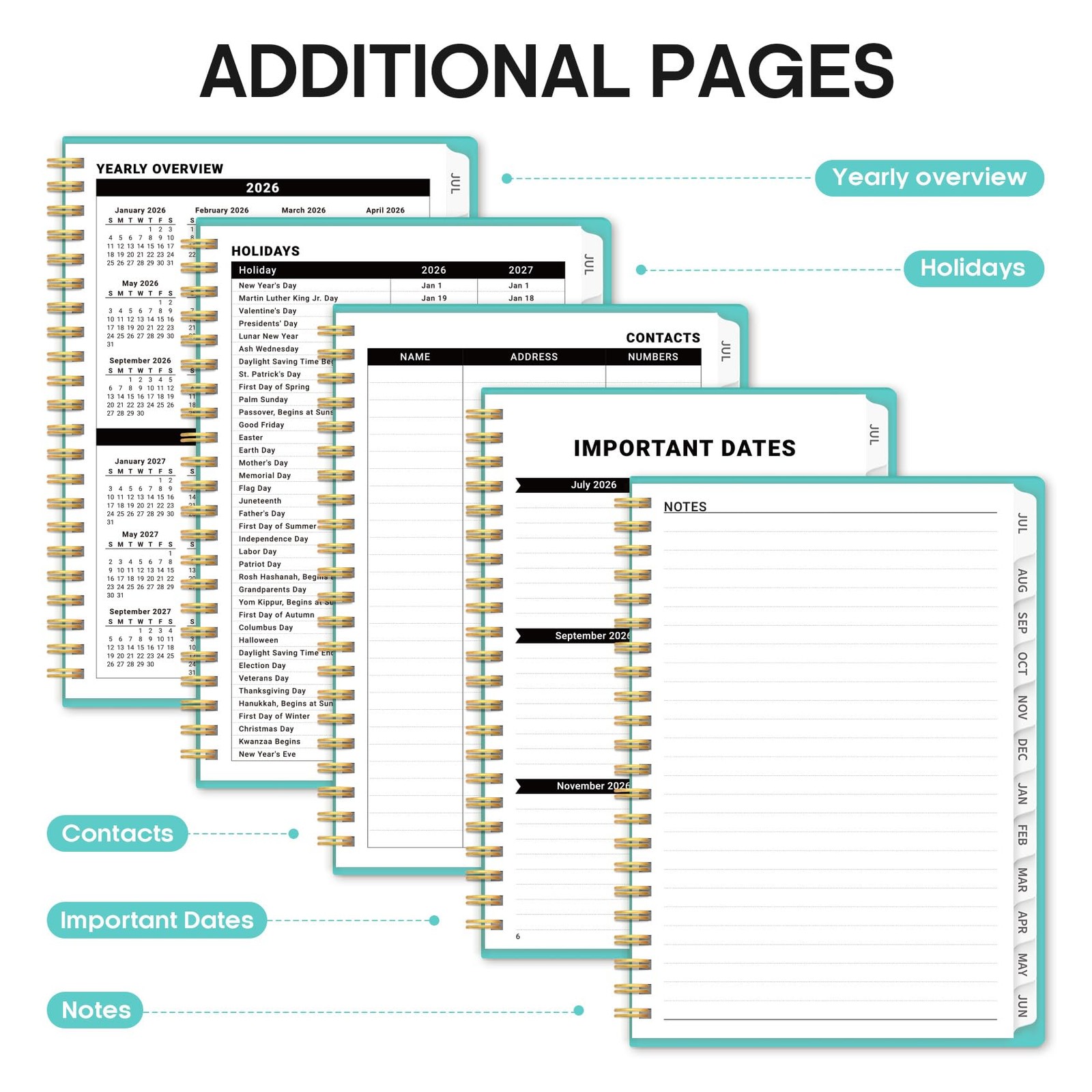 Planner 2026-2027, 6.3″ x 8.5″ Weekly and Monthly Academic Year Planner Calen…