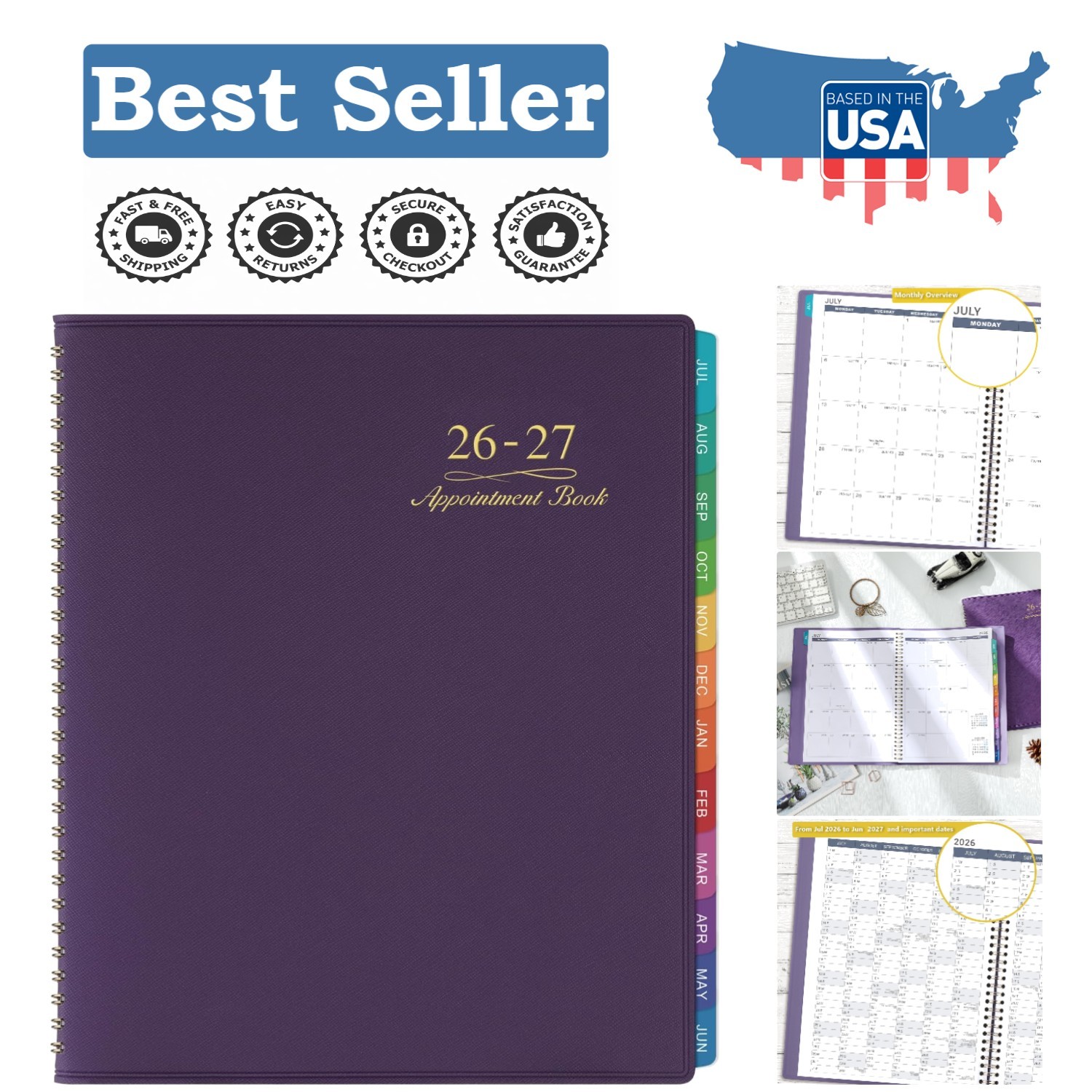 Elegant 2026-2027 Weekly Planner – 15-Minute Appointment Scheduling Made Easy