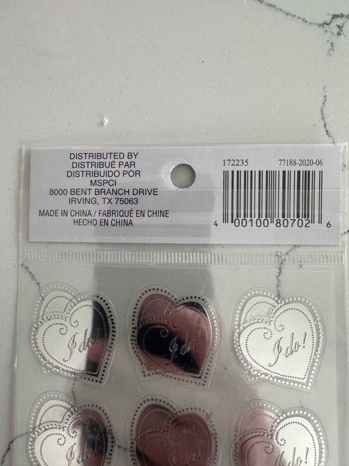 Recollections Dimensional Stickers Silver Hearts Saying I Do! 24 PC Scrapbooking