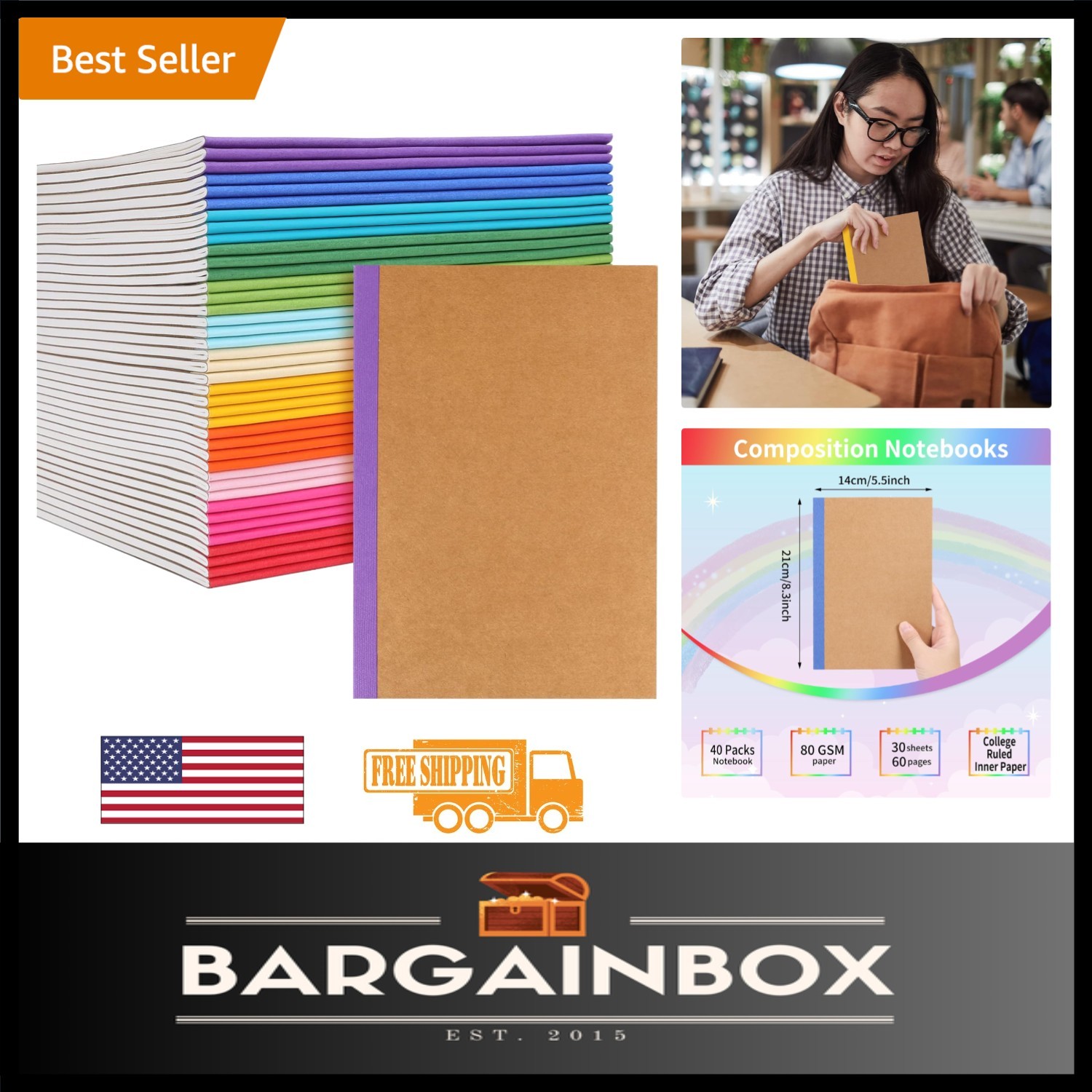 Assorted Colors A5 Notebooks – 60 Pages, Soft Cover Journals for School & Travel