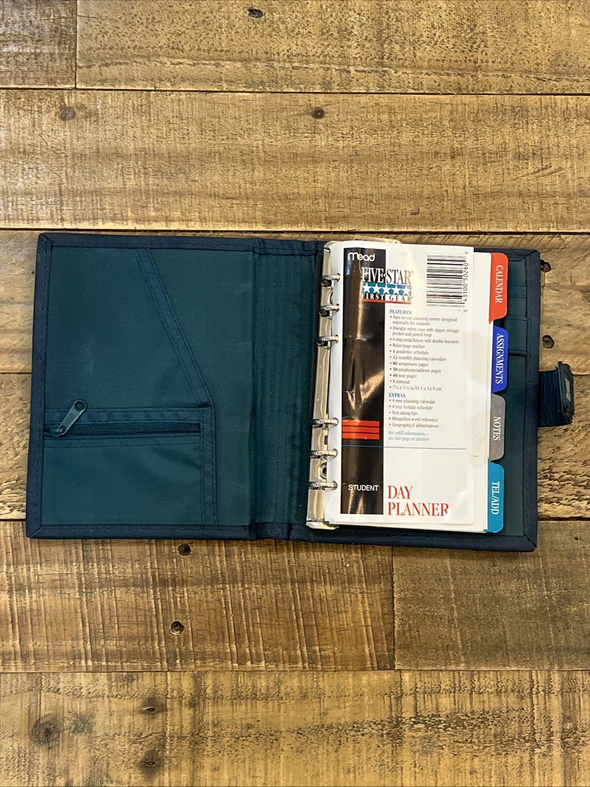 Vtg 1996 Mead FIVE STAR Student Day Planner – Y2K Day Planner Green (Read) 7.5×6