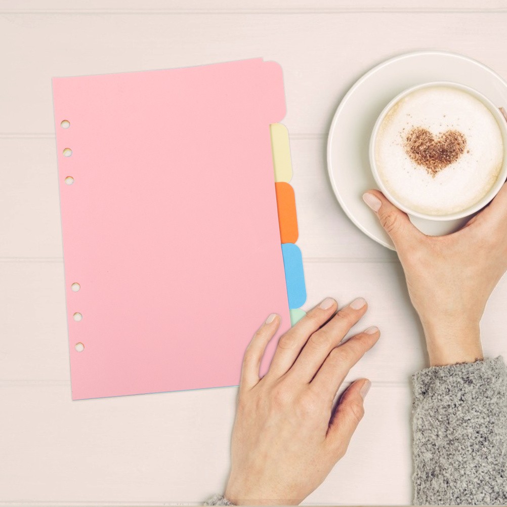Index Paper Loose Leaf Book Plastic Binder Dividers Notebook Tabs