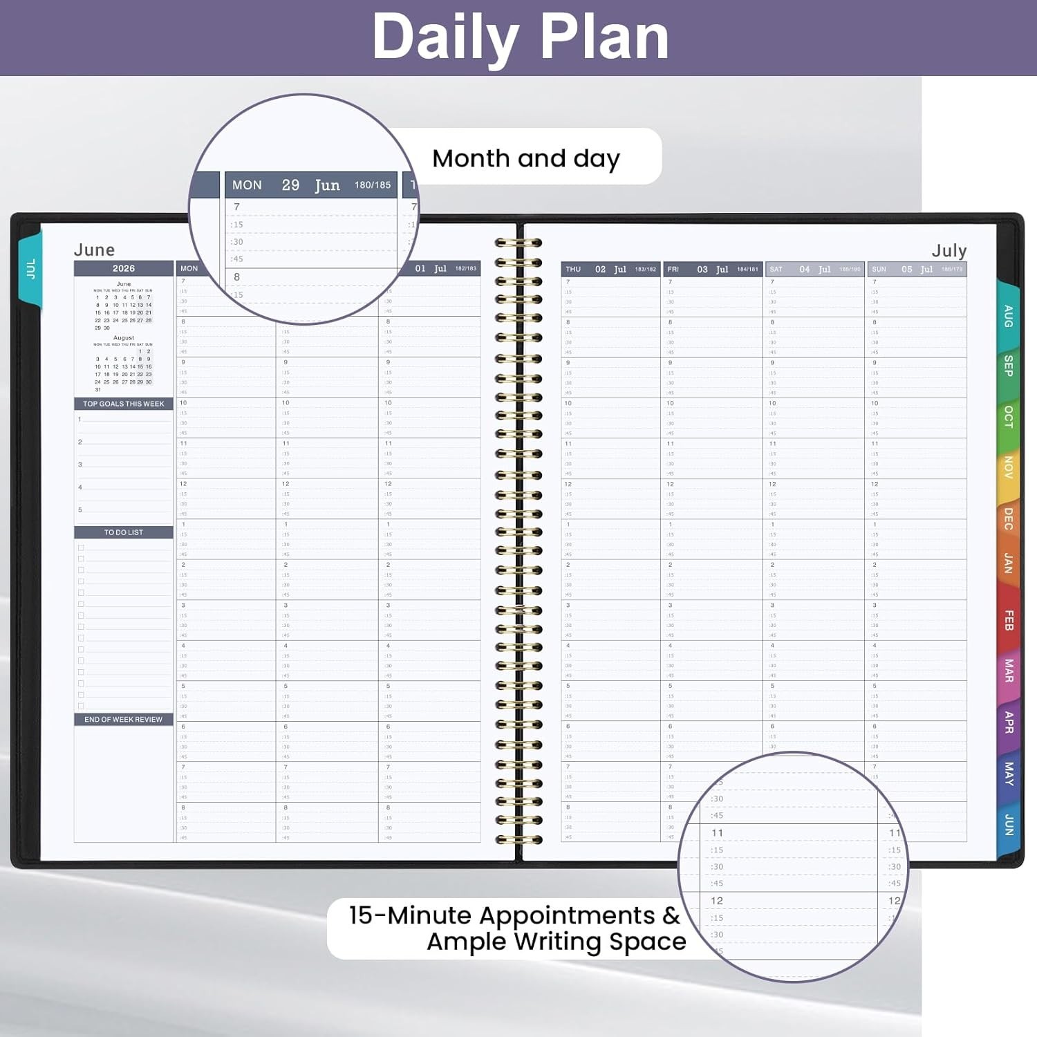 2026-2027 Professional Appointment Book with Daily 15-Minute Planning Guide