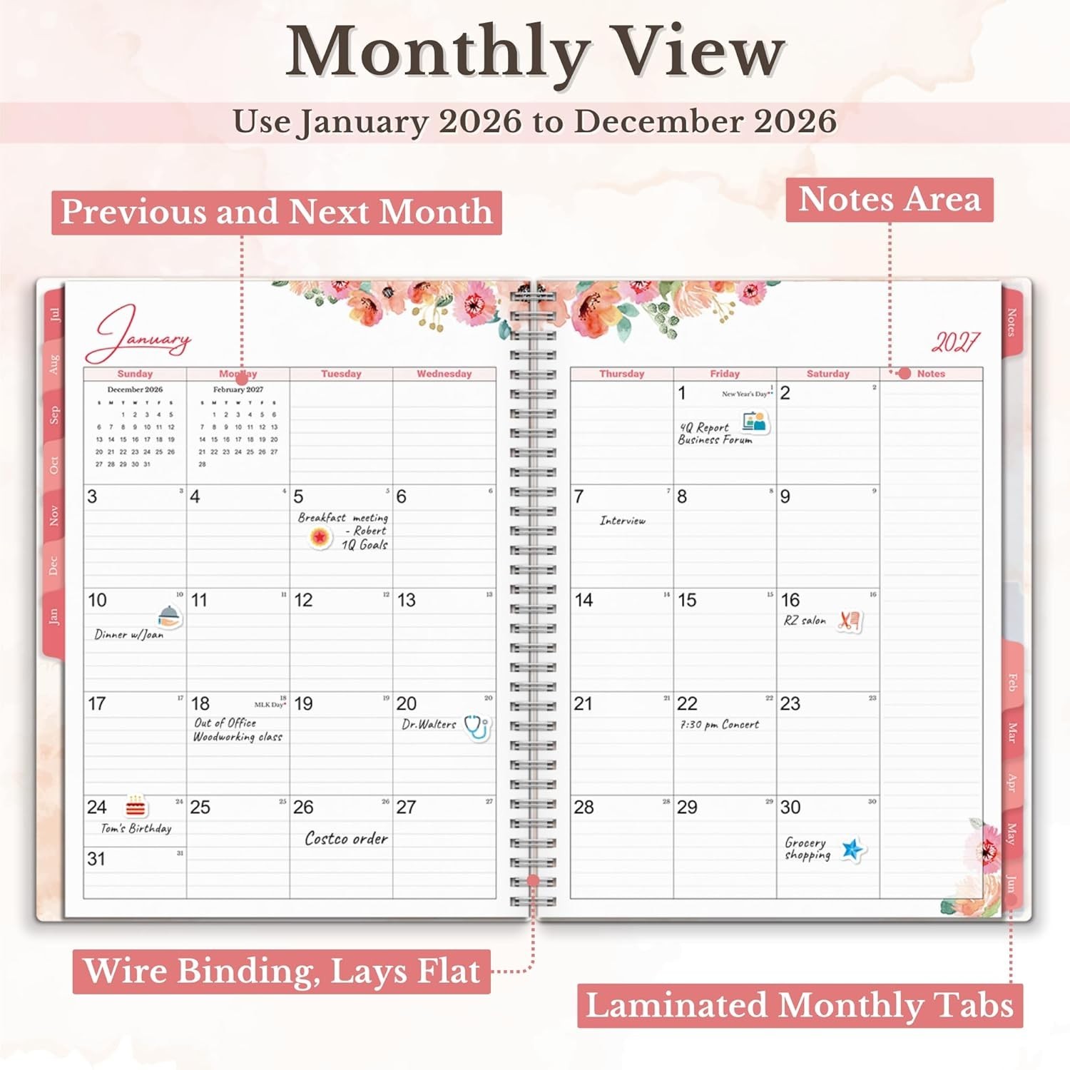 Planner 2026-2027 8.5×11, Academic Monthly and Weekly Calendar Planner, Jul …