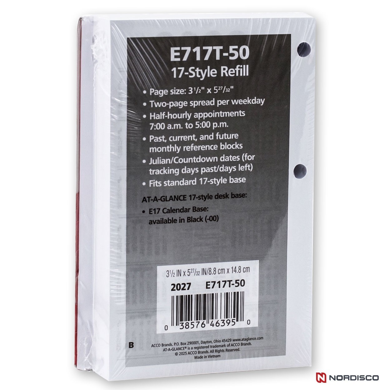 2026 At-A-Glance E717T-50 Daily Calendar Refill with Monthly Tabs 3-1/2×5-27/32
