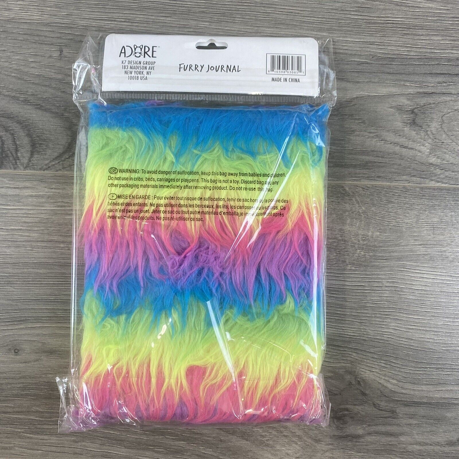 Adore Furry Multi-colored Journal Birthday Gifts Fancy Notebook New Rainbow