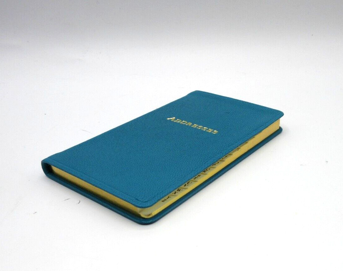 Address Book Pocket Size 3×5″ Leather Soft Cover Graphic Image List$40 BLUE