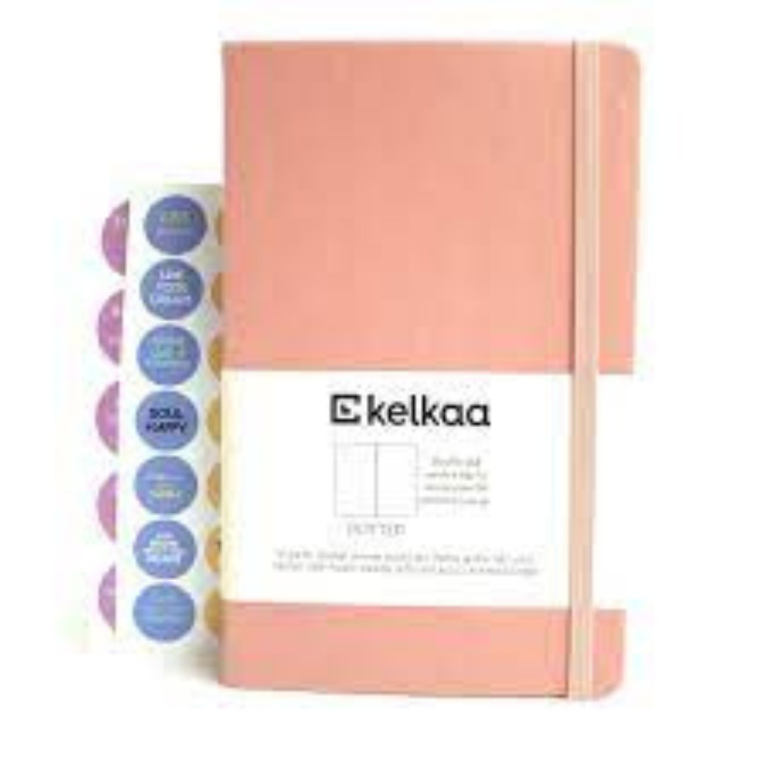 New Hardcover Dotted Journal Notebook A5 196 Acid Free 100 GSM Pages Blush Pink