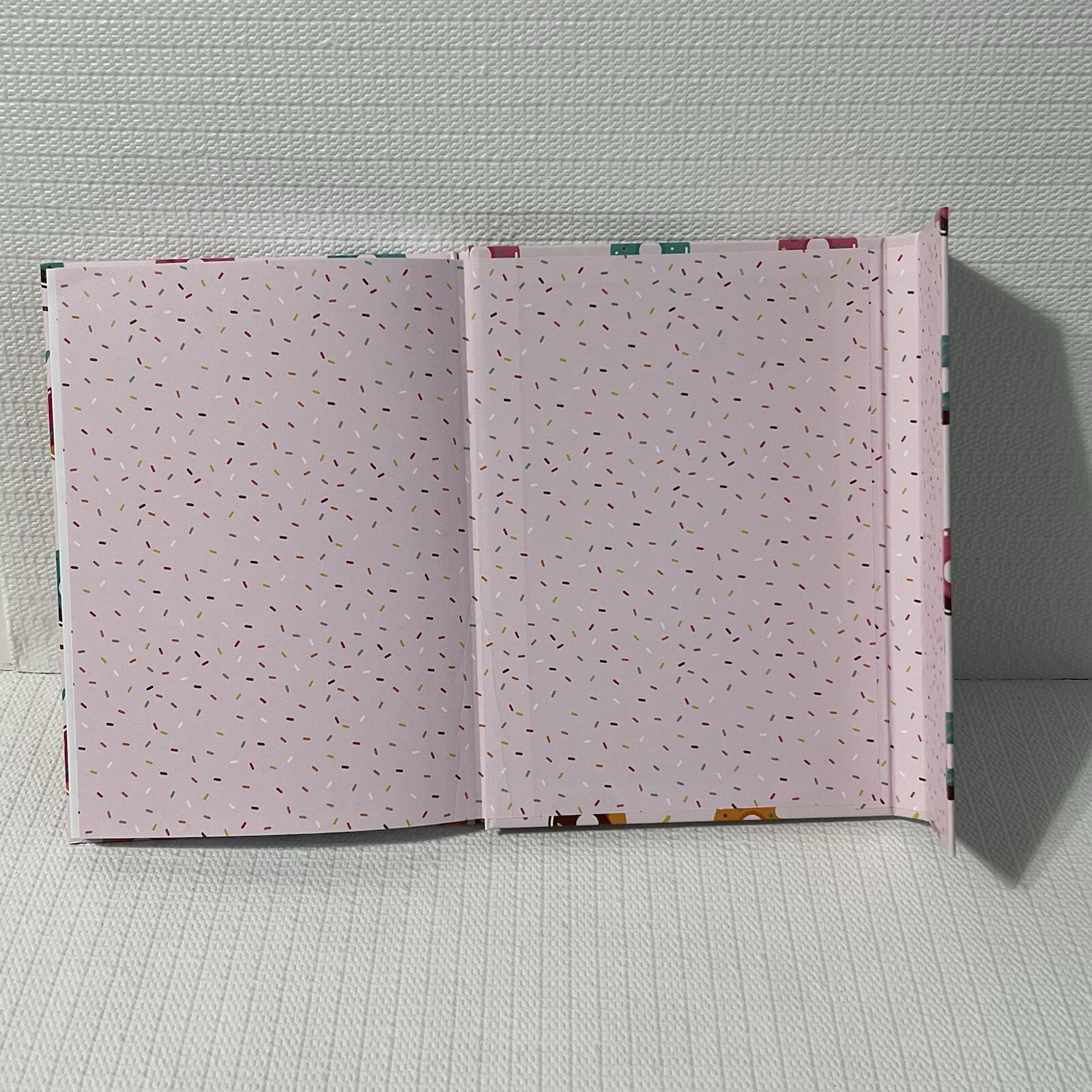 DONUT Hardcover Notebook Journal Pink Colorful Lined Flap