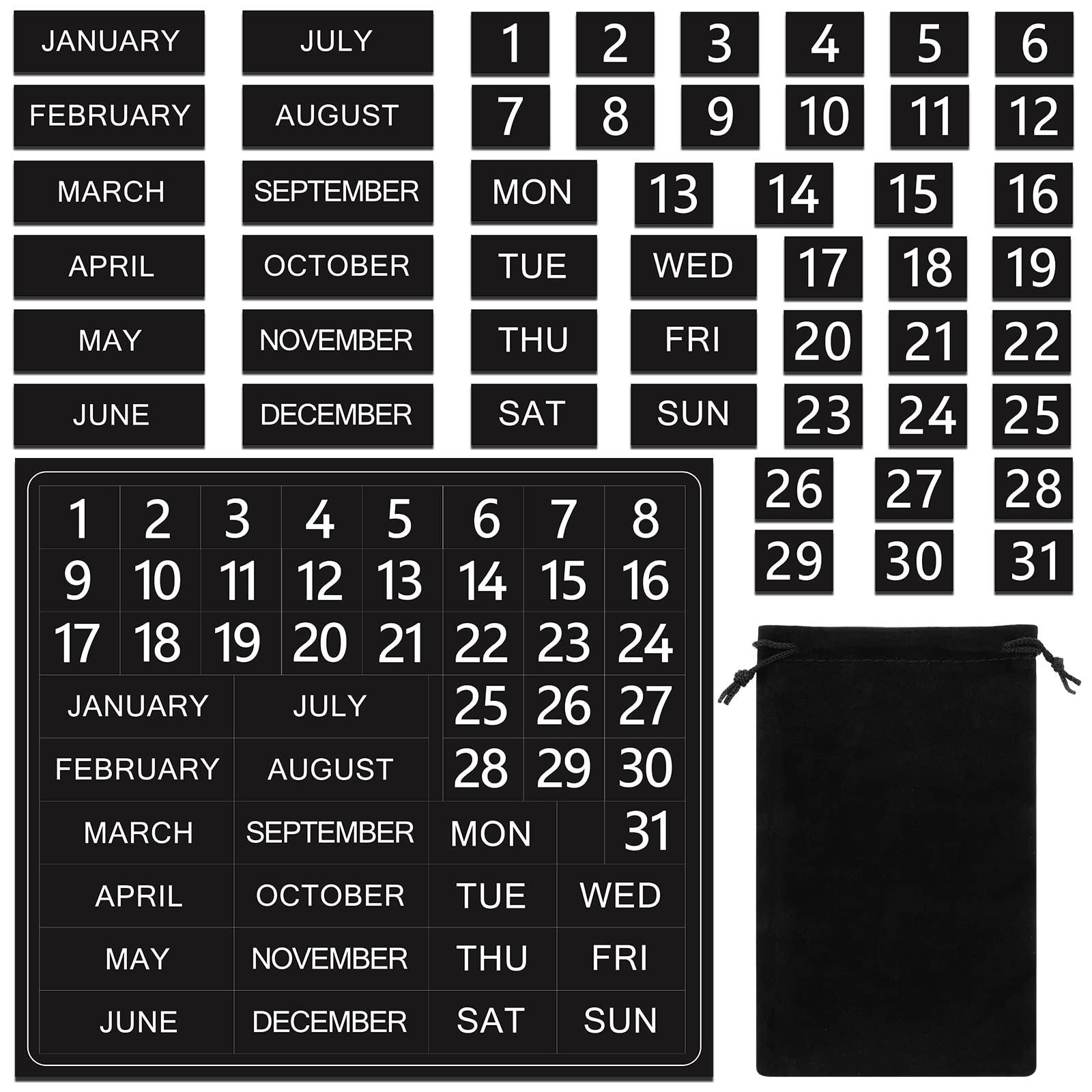 Weewooday 50 Pcs Calendar Magnet Numbers for Whiteboard and Black