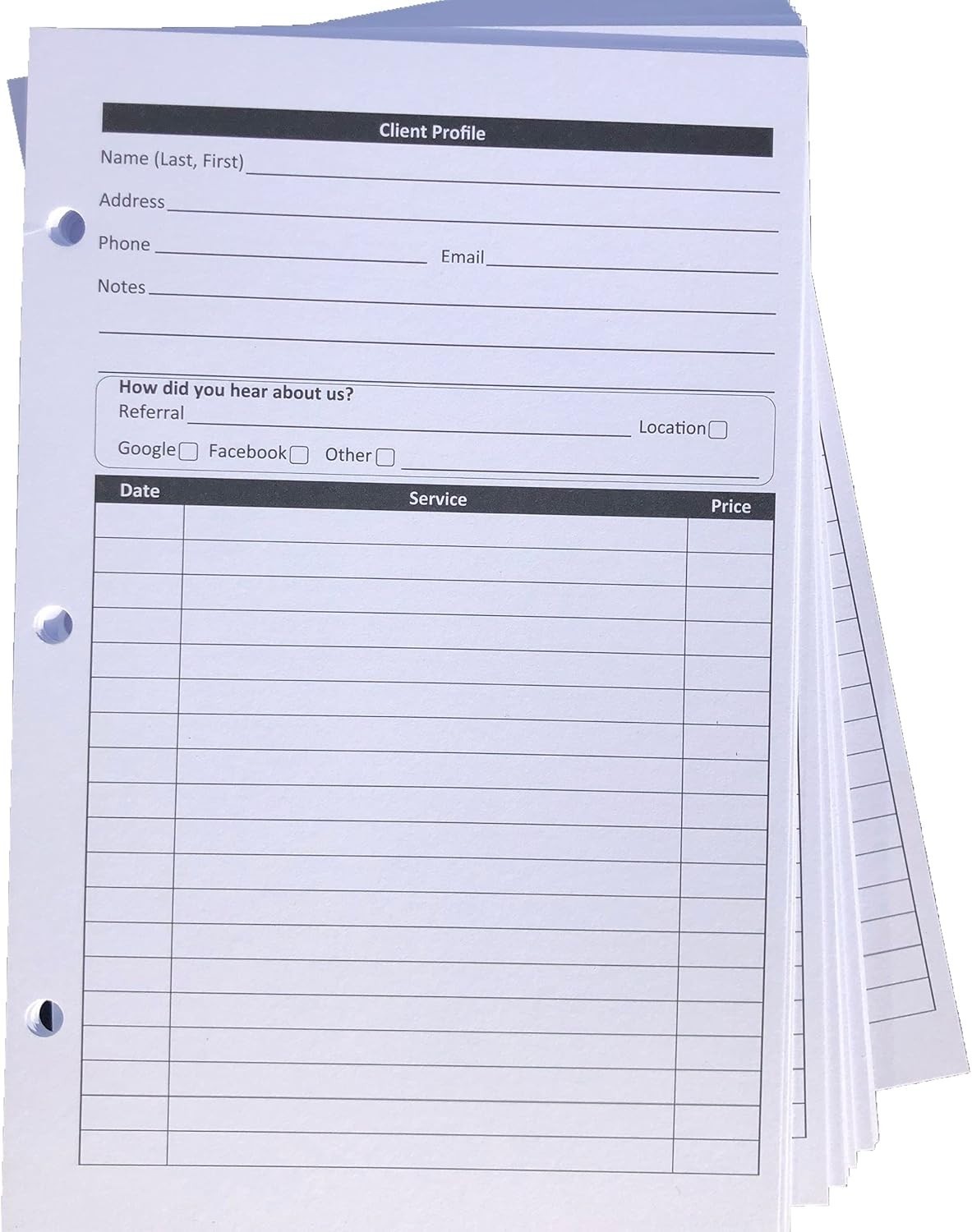 5.5 x 8.5 Cardstock Binder Inserts – Client Profile Management Made Easy
