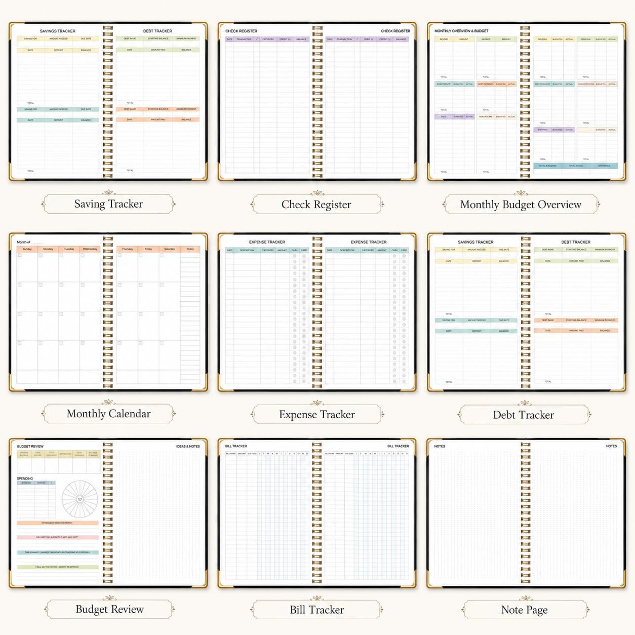 Budget Planner, B5 Undated 12-Month Financial Organizer with Bill Tracker | H…