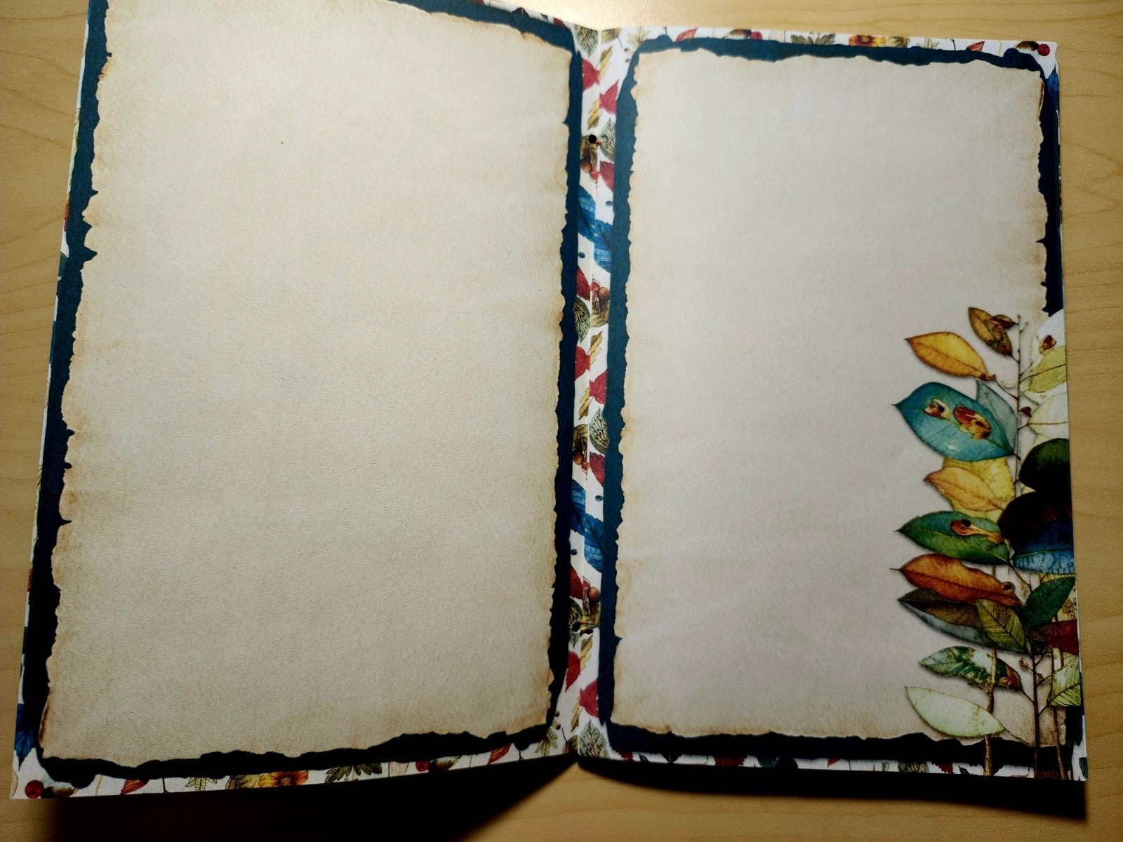 Junk Journal Booklet “FOLKLORE” Handmade Botanical Wildflowers Lg 8.5″x5.5″ 40pg