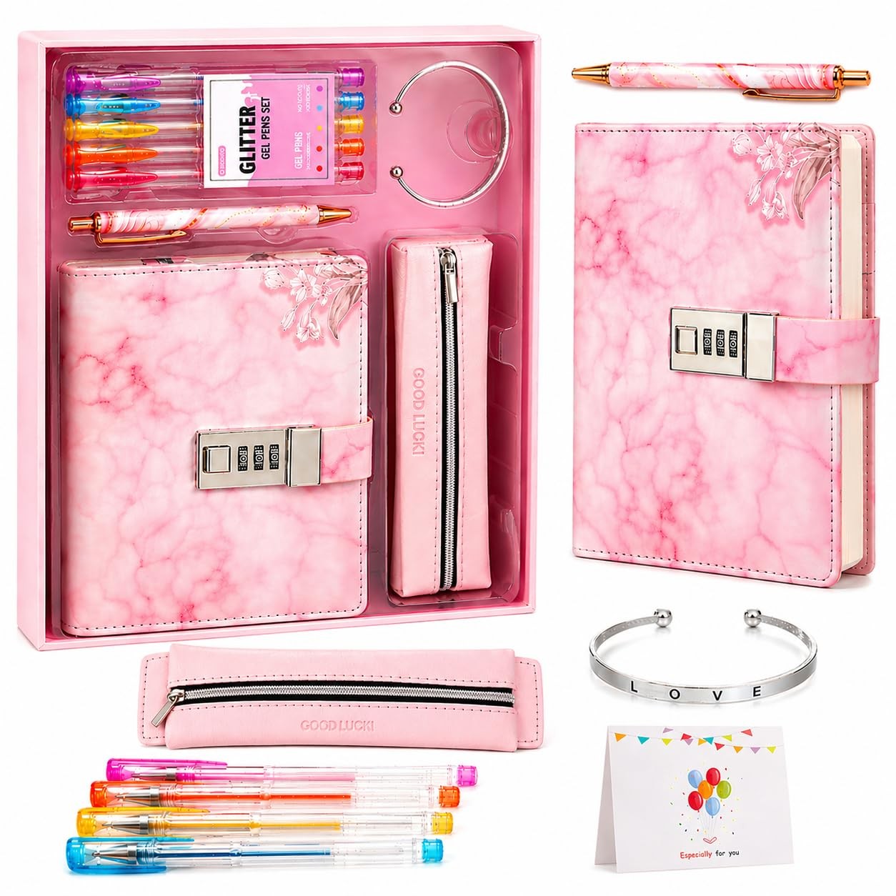 Secret Diary with Lock 256 Pages for Girls Ages 8-12 – Cute Gift Set with Pens