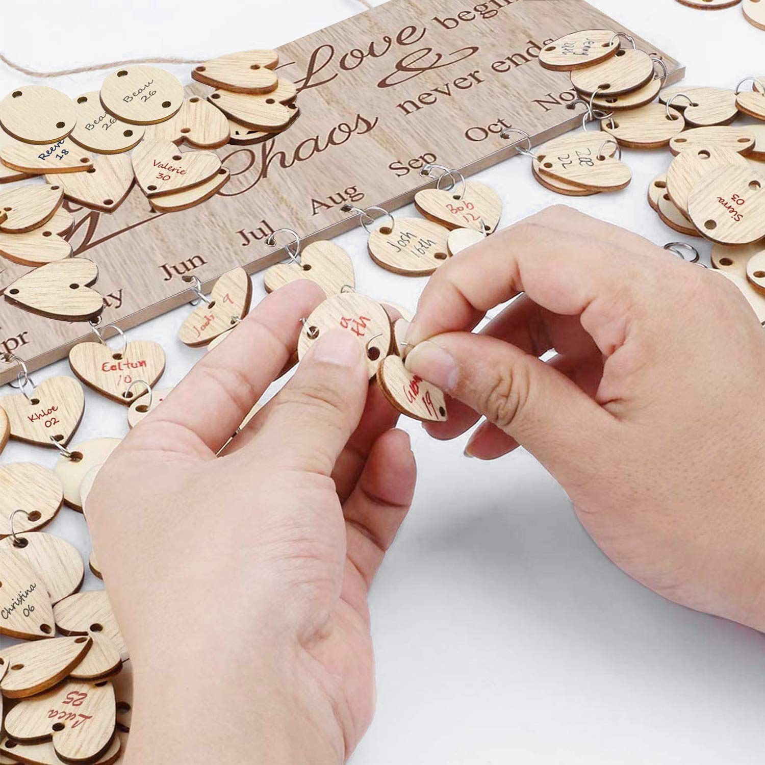 Family Birthday Reminder Calendar Board With Tags,DIY Wooden Day to Remember