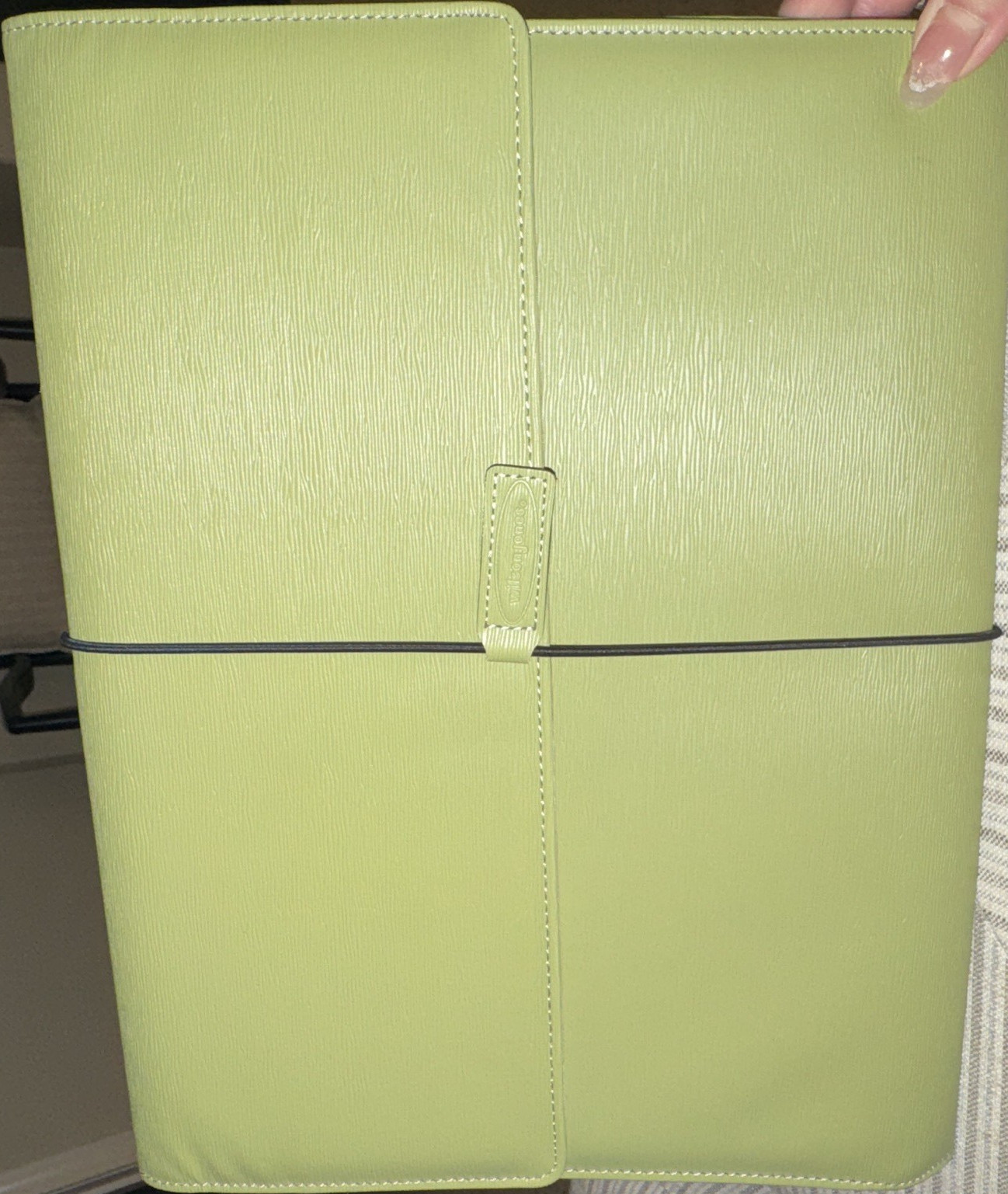Wilson Jones Light Green Organizer Binder Cover w/ Elastic Strap Closure