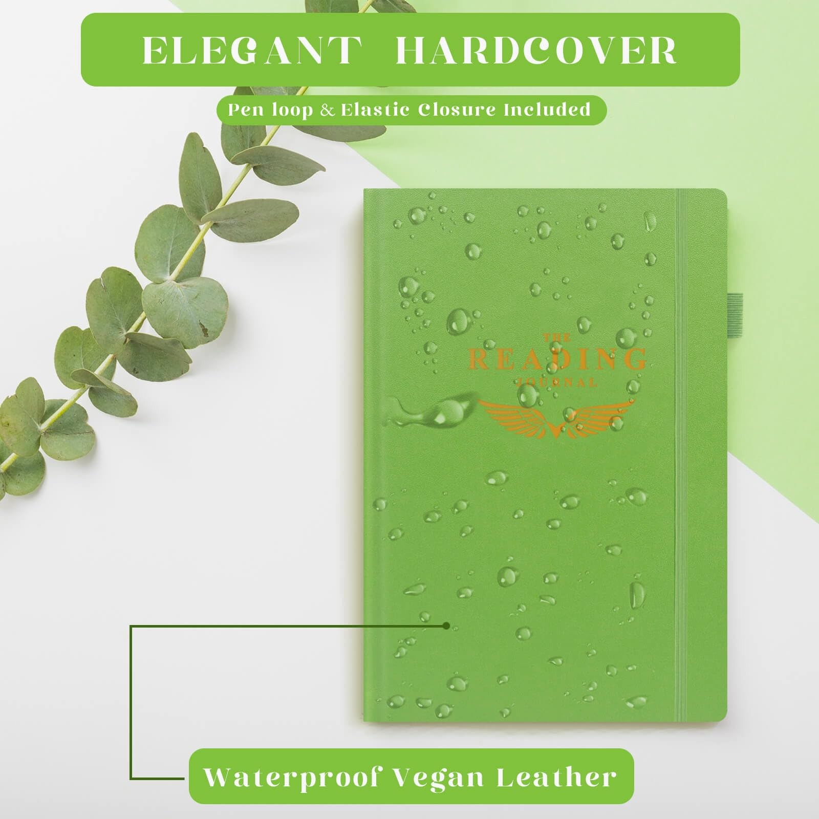 Reading Journal, Olive Green, 110 Book Reviews, Elegant, Book Lovers, Log
