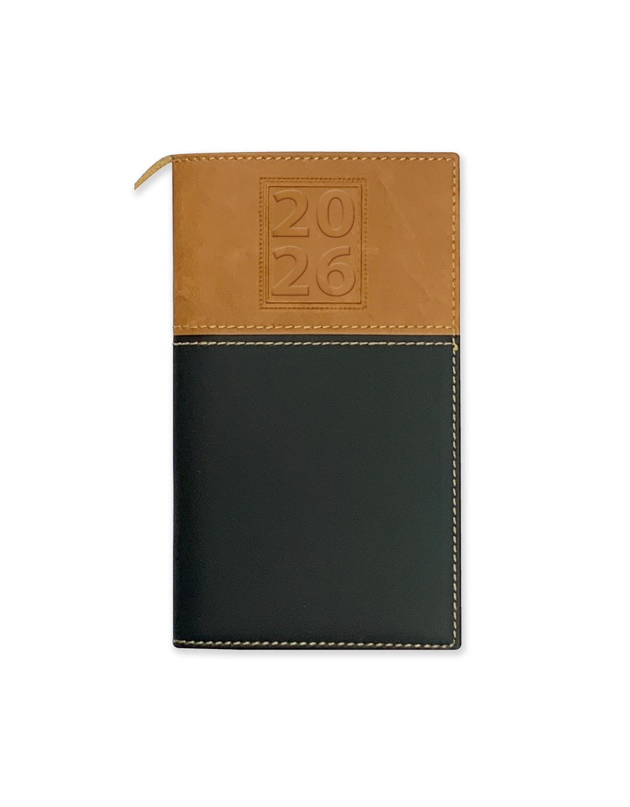 BookFactory 2026 Weekly Pocket 3.5 x 6 inches, Two Toned Brown and Black