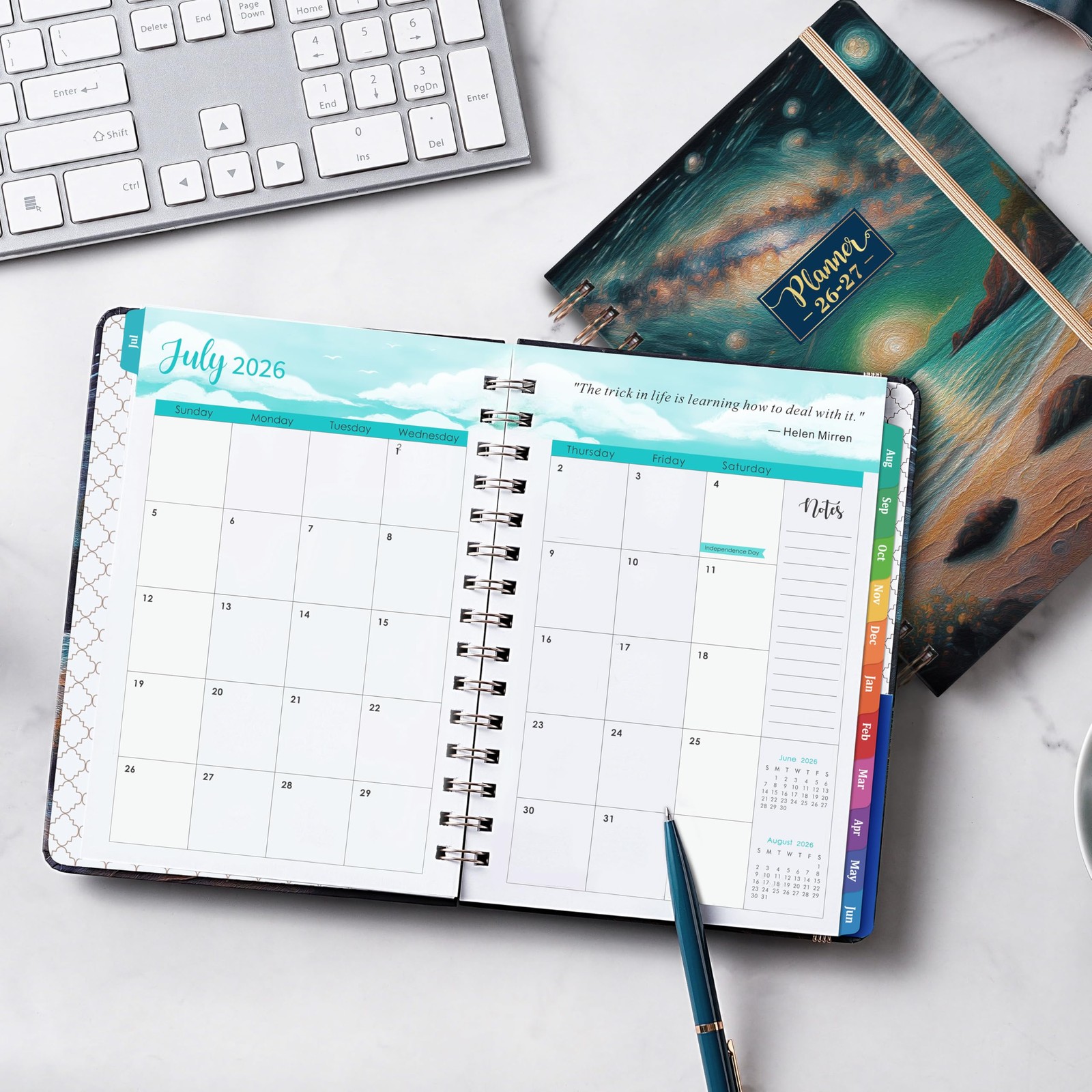 20262027 Academic Weekly Monthly Planner 8.4 x 6.3 Hardcover Tabs