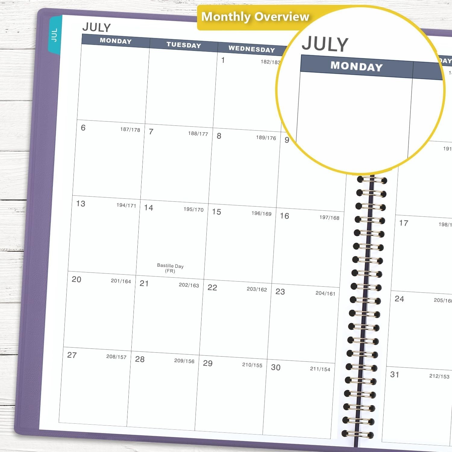 Classic Wirebound Appointment Book 2026-2027 – 15-Minute Planner with Tabs