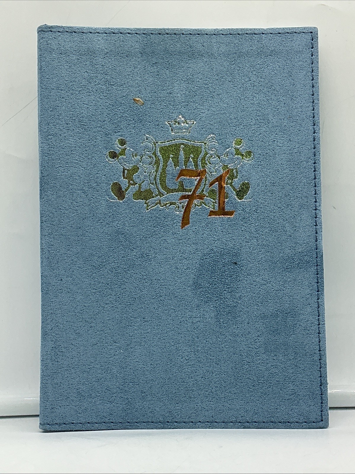Disneyland 71st Anniversary Blue Suede Notebook Journal FREE SHIPPING