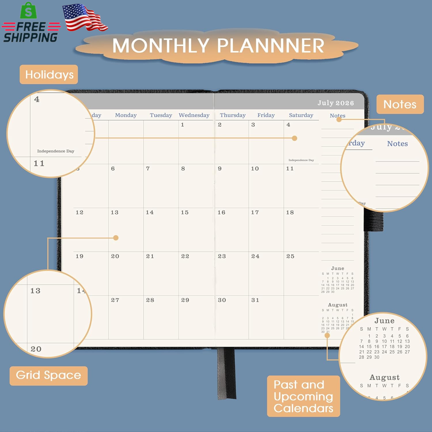 2026-2029 Pocket Planner – 3 Year Monthly Planner 2026-2029, Jul.2026 – Jun.2029
