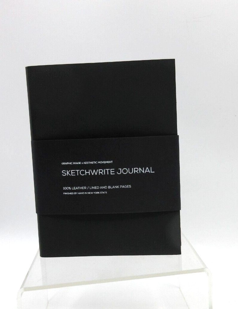 Sketch Write Sketchbook and Journal Leather Cover 4X6″ Graphic Image BLACK