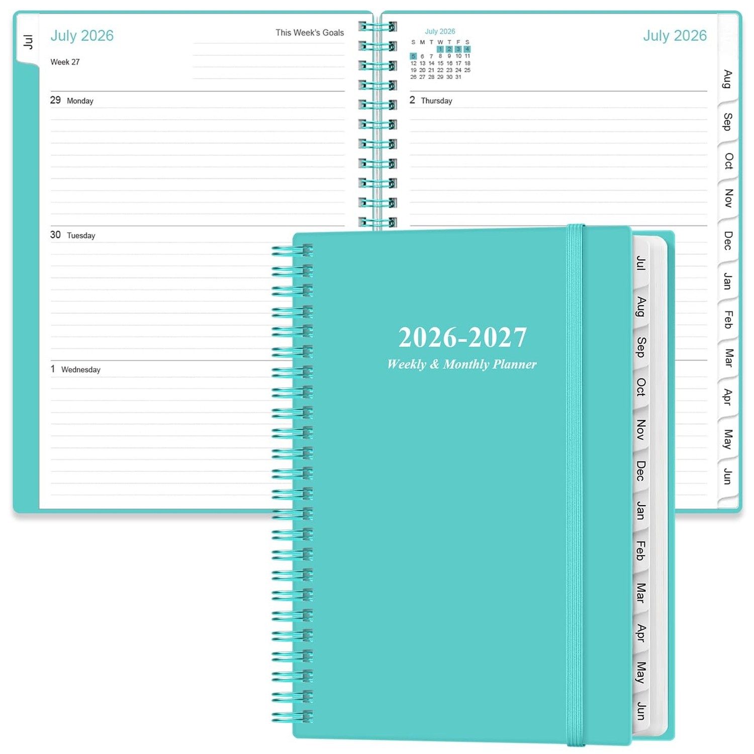 2026-2027 Planner – A5 Weekly & Monthly Planner Spiral Bound, July 2026 – Jun…