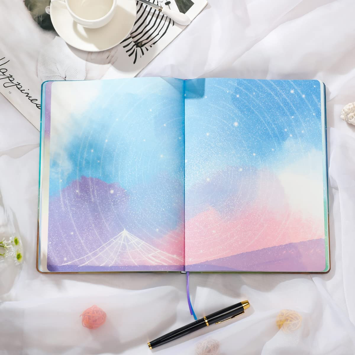 Starry Sky Writing Journal for Women, Men, Unique Colorful Blank Notebook